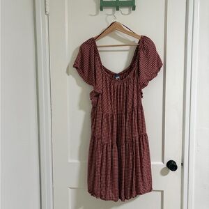 Old Navy Red Checkered Mini Dress